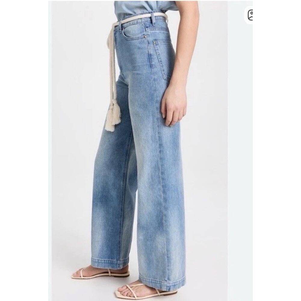 The Great Seaside Wide Leg Cotton Hemp Jeans Size 27 NO BELT NEW $375
